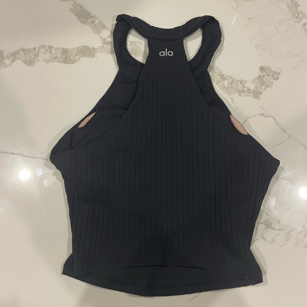 Like-new ALO Unite Rib-Knit Cropped Bra Tank - XS - Picture 4 of 6